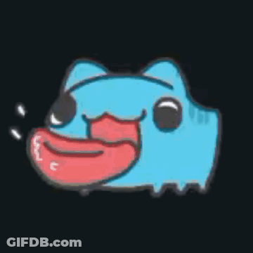 Blue Cat Sticking Out Red Tongue GIF