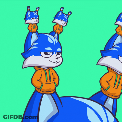 Blue Cat Wearing Hoodie GIF