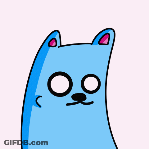 Blue Cat With Check Mark GIF
