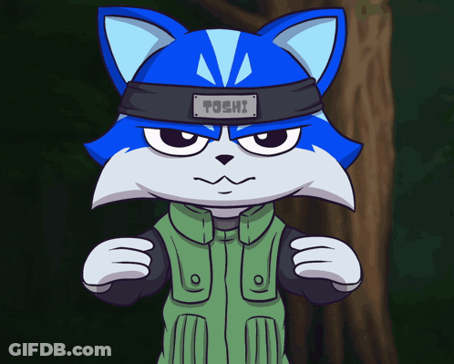 Blue Cat With Headband Toshi GIF