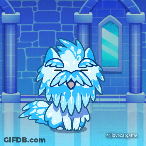 Blue Cat With Mustache Says Ilovecatgame GIF