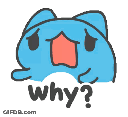 Blue Cat With Red Nose Asking Why GIF