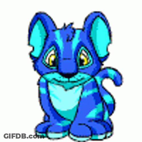 Blue Cat With Yellow Eyes Sitting GIF