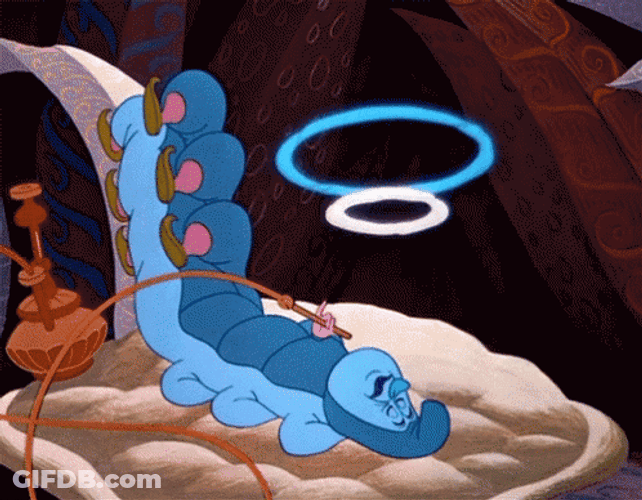 Blue Caterpillar Snoring GIF