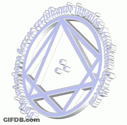 Blue Circle Saying Terrae Rectificando Invenies GIF