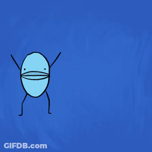 Blue Circle With Arms And Legs GIF