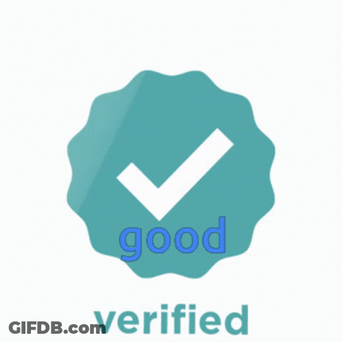 Blue Circle With Check Mark And Verified GIF