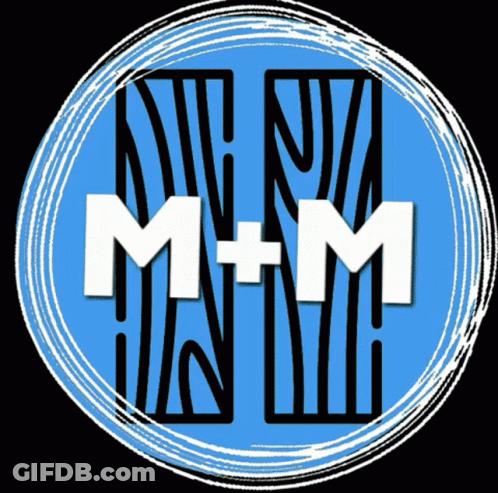 Blue Circle With Letters M And M GIF