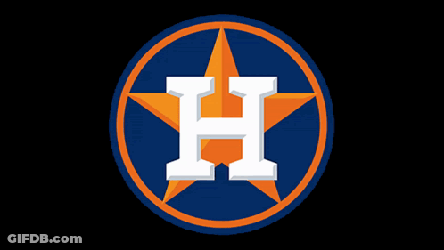 Blue Circle With Orange Star And Letter H GIF