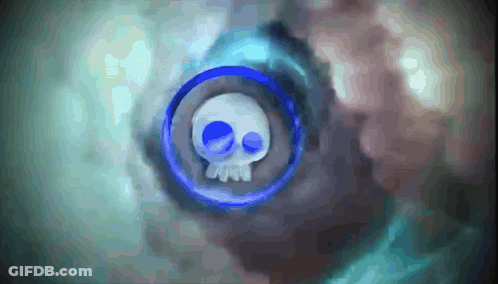 Blue Circle With Skull GIF
