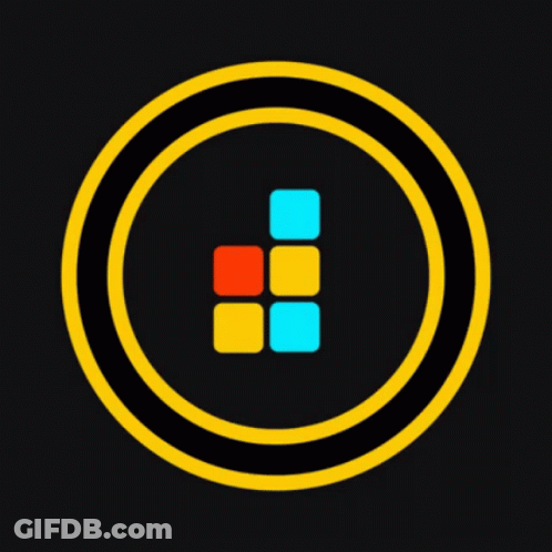 Blue Circle With Squares GIF