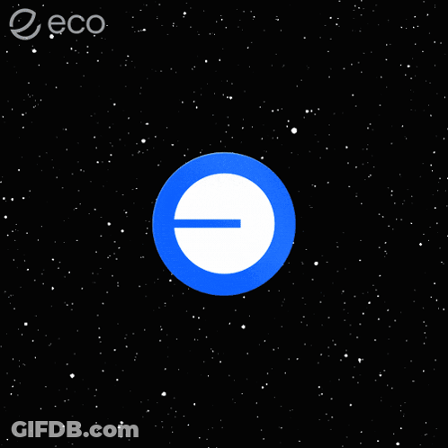 Blue Circle With White E GIF