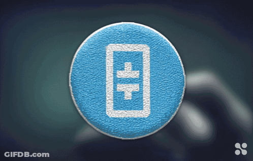 Blue Circle With White Icon GIF