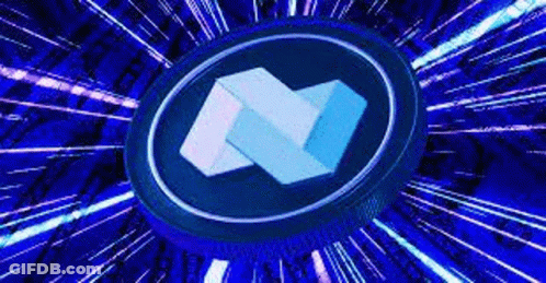 Blue Coin With White Cube GIF