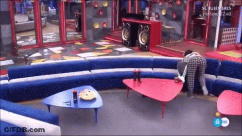 Blue Couch And Red Table GIF