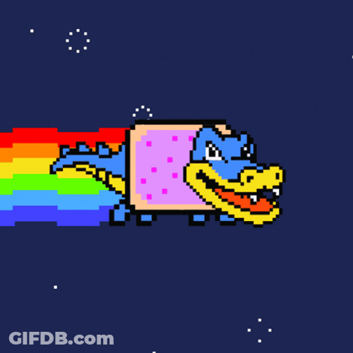 Blue Crocodile As Neon Cat GIF