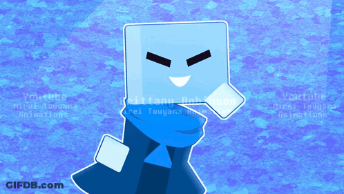 Blue Cube With Scarf And YouTube Logo GIF
