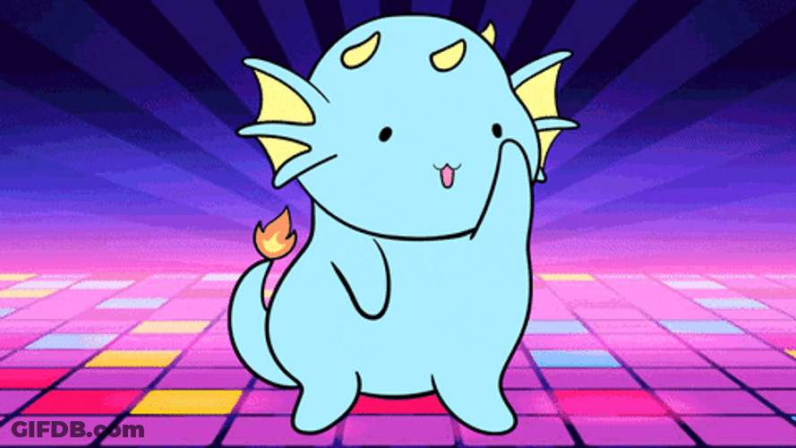 Blue Dancing Dino Arm Up Down GIF