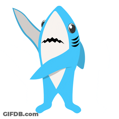 Blue Dancing Shark Cartoon GIF