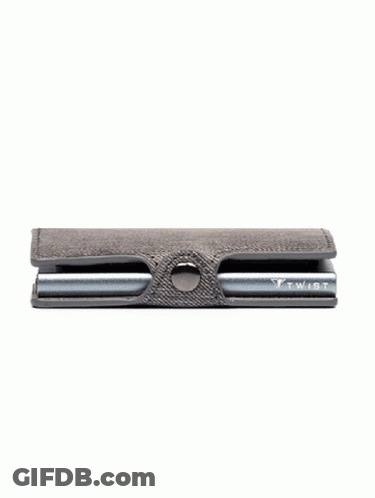 Blue Denim Wallet With Black Closure GIF