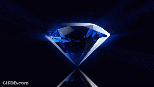 Blue Diamond Against Black Background GIF