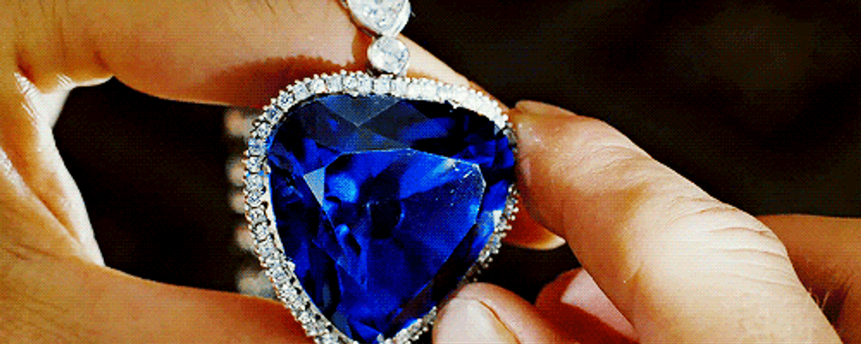 Blue Diamond Heart Necklace Titanic GIF