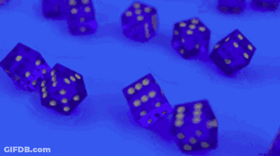Blue Dice Rolling Magnets GIF