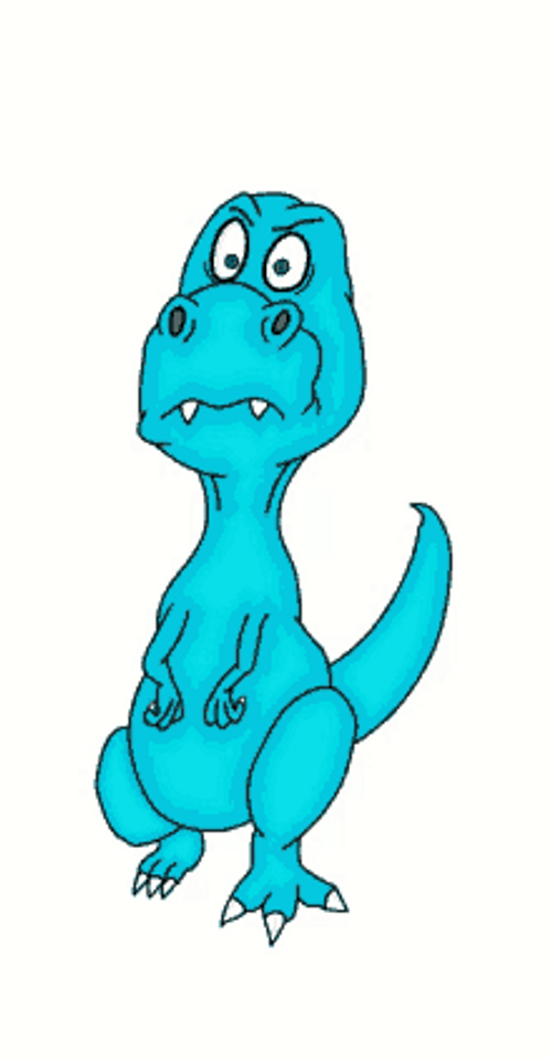 Blue Dinosaur Confused Question Mark Animation GIF