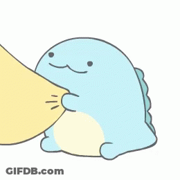 Blue Dinosaur Lying Down GIF