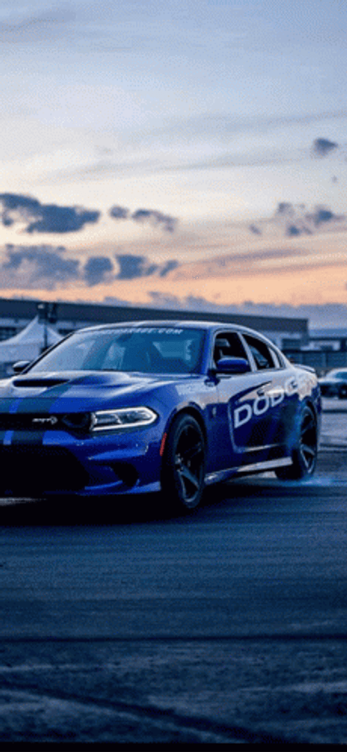 Blue Dodge Charger SRT Burnout GIF