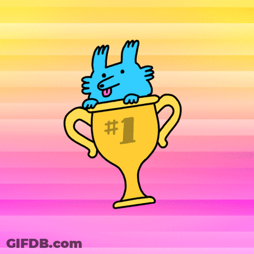 Blue Dog Inside A Trophy GIF