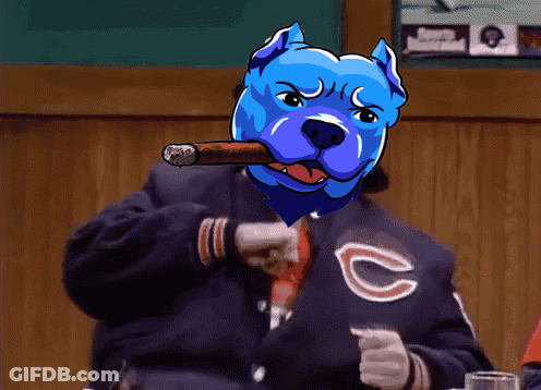 Blue Dog With Cigar GIF