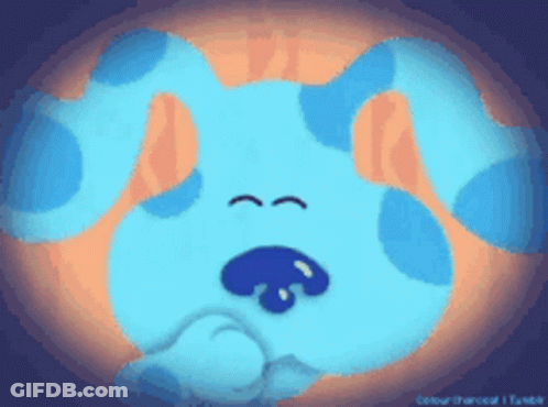 Blue Dog With Orange Spots GIF