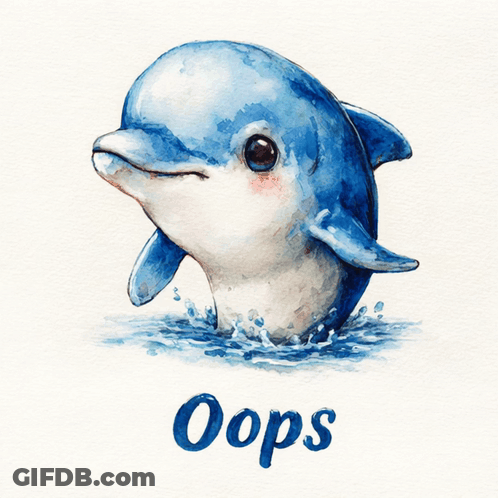 Blue Dolphin Jumping Out Of Water Saying Oops GIF