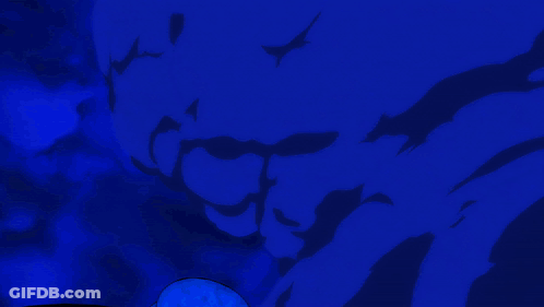 Blue Dragon With Horns And Lightning Bolt GIF