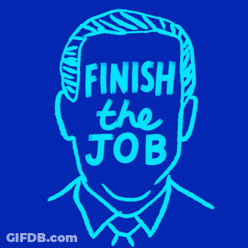 Blue Drawing Of Man Finish The Job On Face GIF
