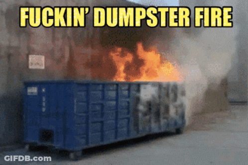 Blue Dumpster On Fire Fuckin Dumpster Fire GIF
