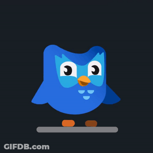 Blue Duolingo Singing Something GIF
