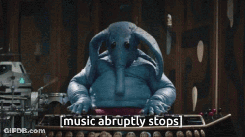 Blue Elephant Music Abruptly Stops GIF