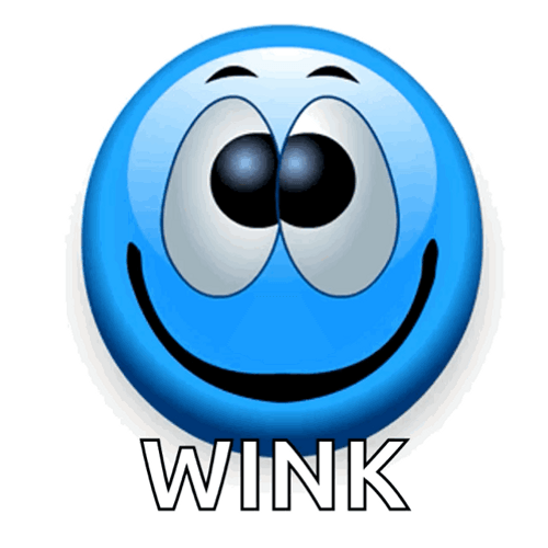Blue Emoji Smiling Winking GIF
