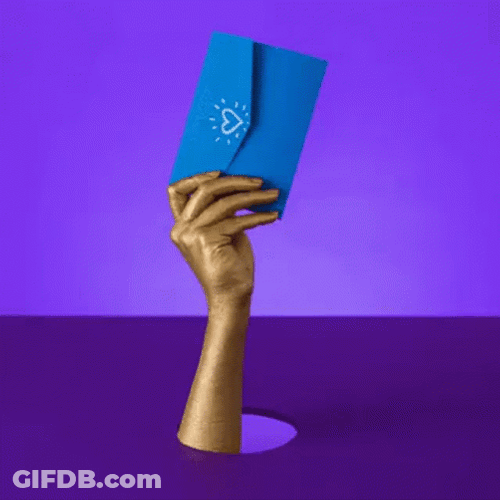 Blue Envelope Heart Invitation GIF