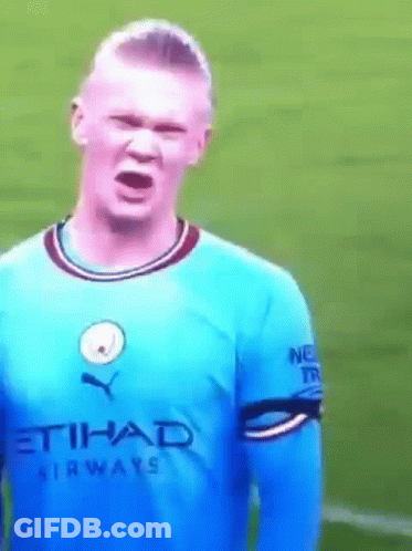 Blue Etihad Jersey Soccer Player Funny Face GIF