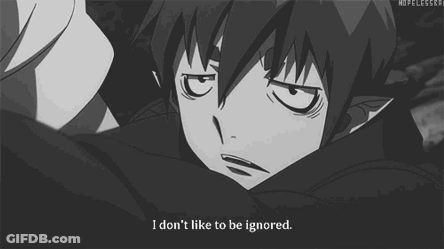 Blue Exorcist I Don't Like To Be Ignored GIF