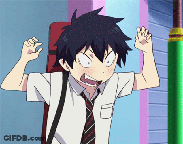 Blue Exorcist Rin Angry Explaining GIF