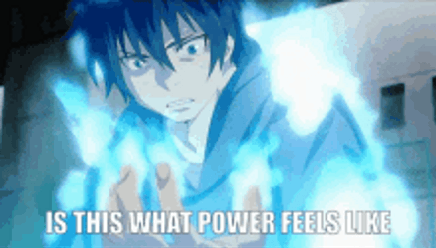 Blue Exorcist Rin Okumura Amazed Unlimited Power GIF