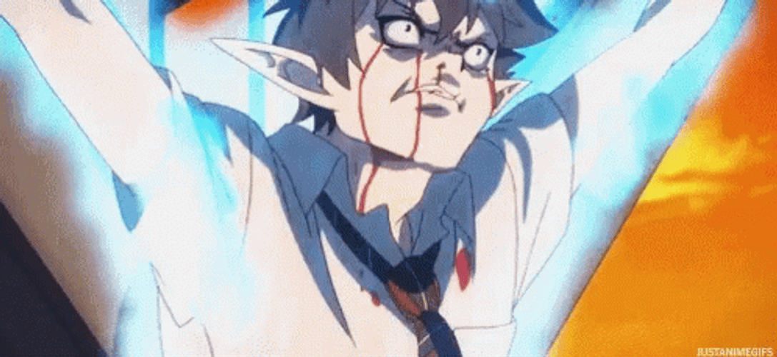 Blue Exorcist Rin Okumura Blood Splatter GIF