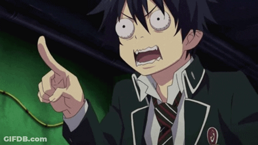 Blue Exorcist Shocking Scared Pointing GIF
