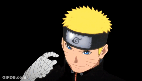 Blue-Eyed Cartoon Character With Swirl Headband GIF