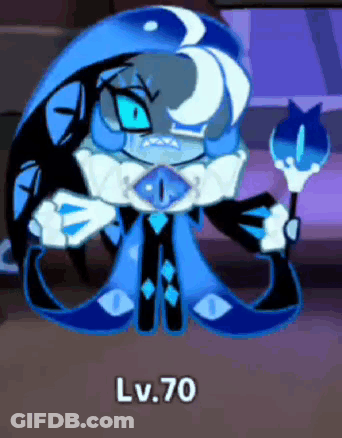 Blue Eyes Cartoon Holding Wand LV.70 GIF