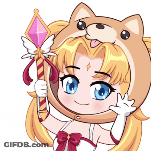 Blue Eyes Sailor Moon Happy Dance Meme GIF